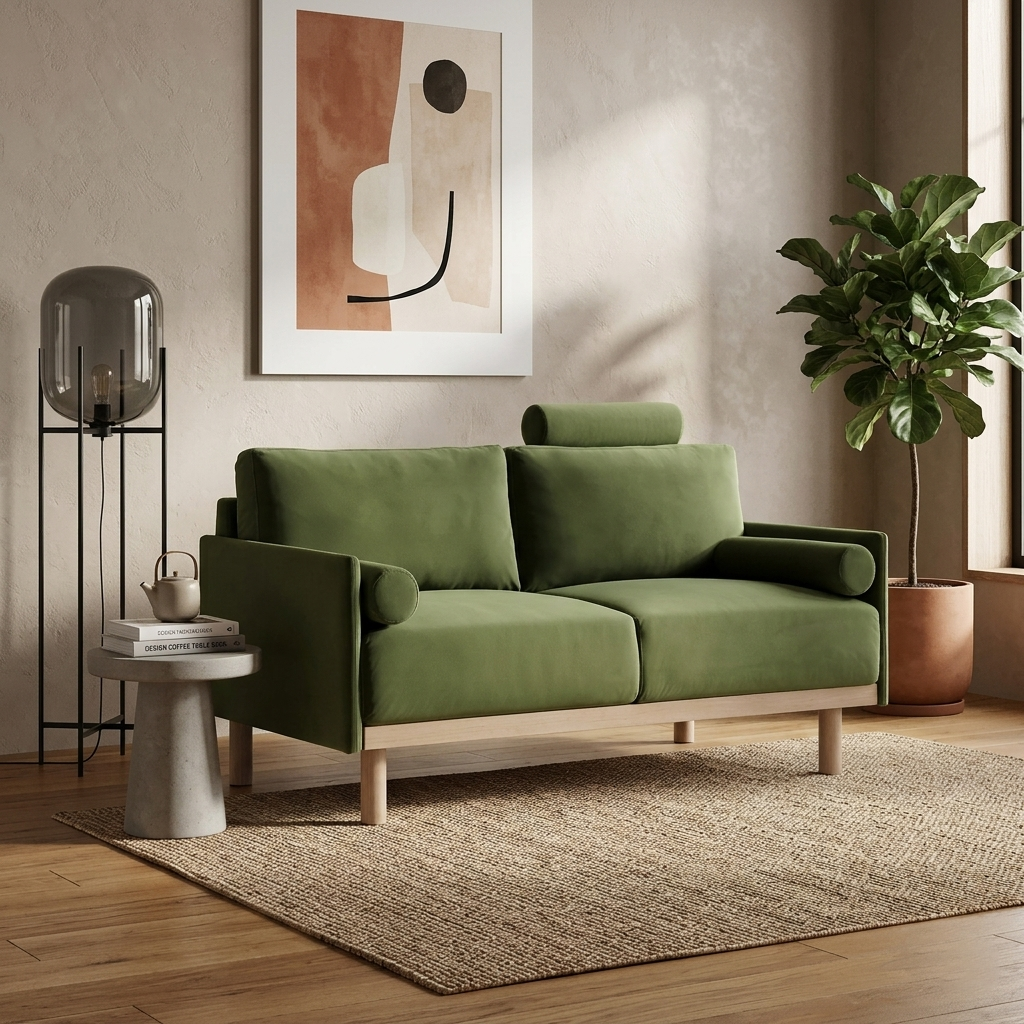 Mari Upholstered Fabric 2-Seater Sofa W 151 x D 78 x H 88 cm - (OT)