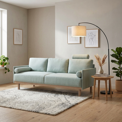 Mari Upholstered Fabric 3-Seater Sofa W 193 x D 78 x H 88 cm - (OT)
