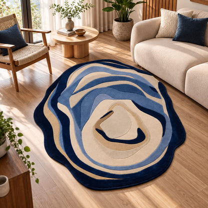 Midnight Flow Rug | Layered Flowing Organic Curves (GG)