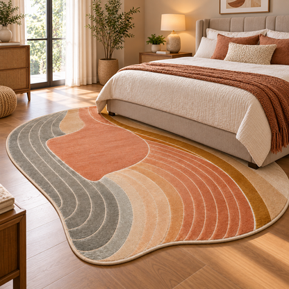 Modern Contour New Zealand Wool Rug | Flowing Contour Abstract Pattern (GG)
