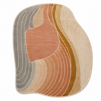 Modern Contour New Zealand Wool Rug | Flowing Contour Abstract Pattern (GG)