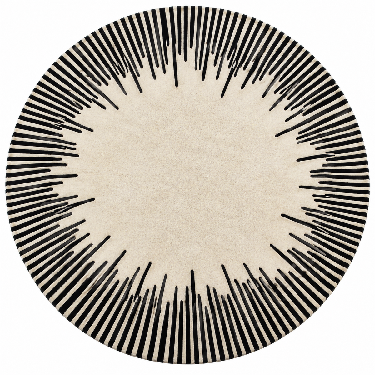 Modern Geometric Starburst Round Rug | Multi-Layered Geometric Starburst Motif (GG)