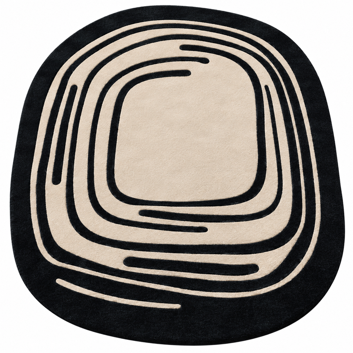 Monochrome Flow Rug | Flowing Monochrome Line Pattern (GG)