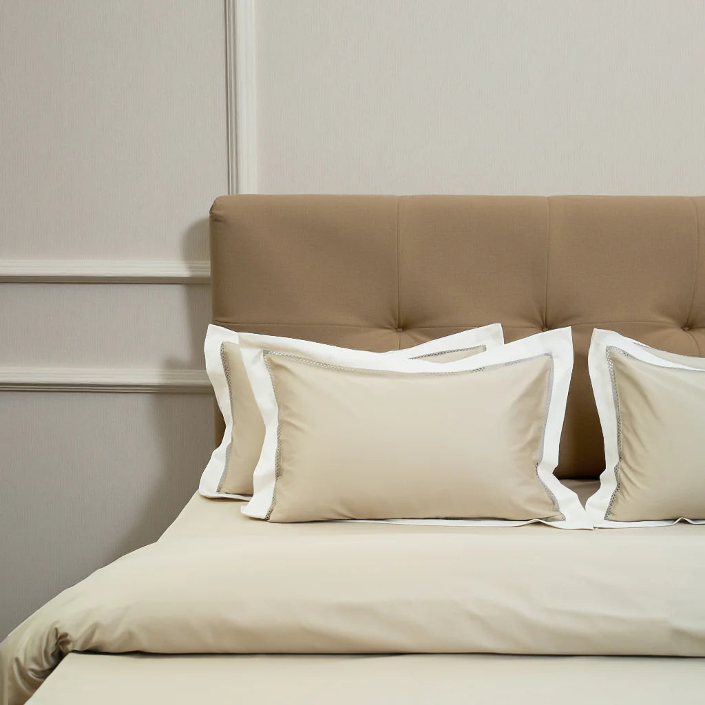 Moon Sandstone Shade (400TC) - 100% Cotton King-Size Bedsheet + 2 Pillow Covers