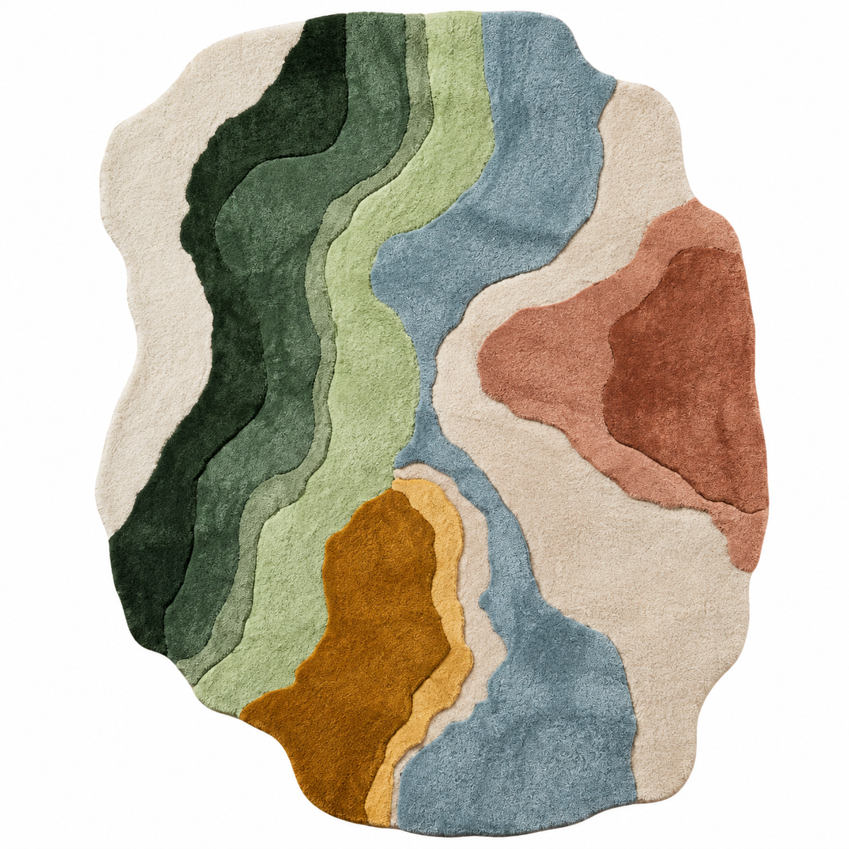 Nature Flow Rug | Nature-Inspired Flowing Organic Landscape Pattern (GG)