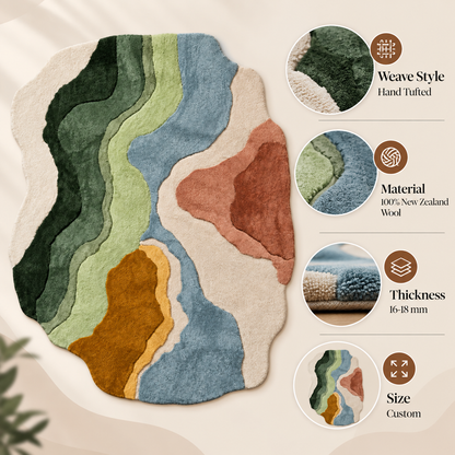Nature Flow Rug | Nature-Inspired Flowing Organic Landscape Pattern (GG)