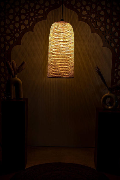 Elongated Barrel Bamboo Lamp Shade D30cm x H60cm (D)