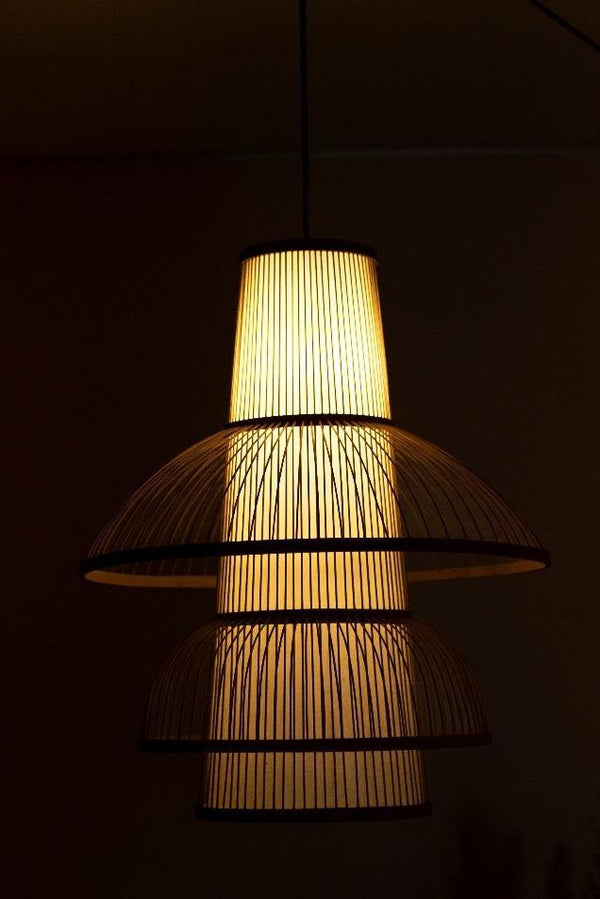 Extra-Large Bohemian Fringe Rattan Bamboo Lamp Shade D50cm x H60cm (D)