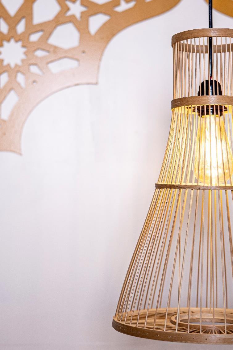 Multi-Tiered Cylindrical Bamboo Lamp Shade D40cm x H35cm (D)