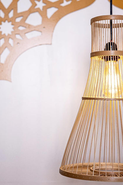 Multi-Tiered Cylindrical Bamboo Lamp Shade D40cm x H35cm (D)