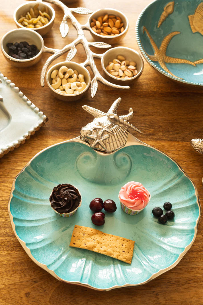 Aluminium Ocean Blue Scallop Server (UHD) Urban Nivasa