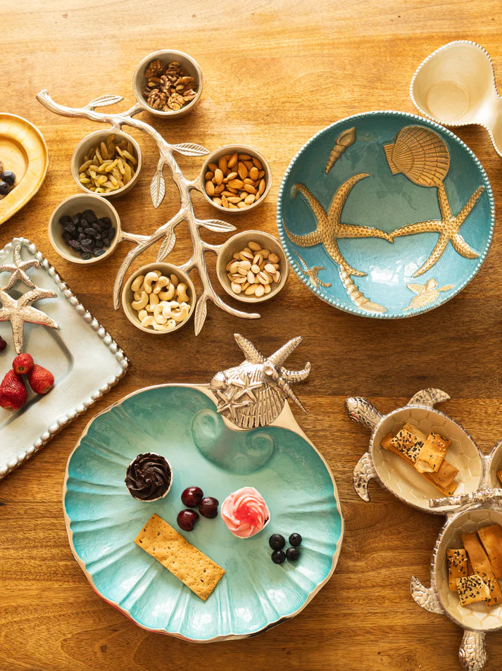 Aluminium Ocean Blue Scallop Server (UHD) Urban Nivasa