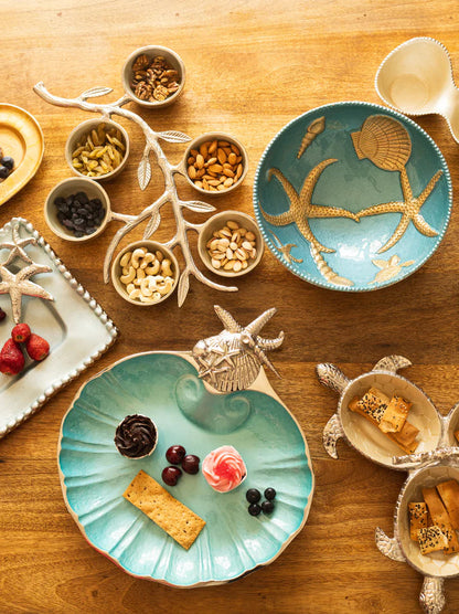 Aluminium Ocean Blue Scallop Server (UHD) Urban Nivasa