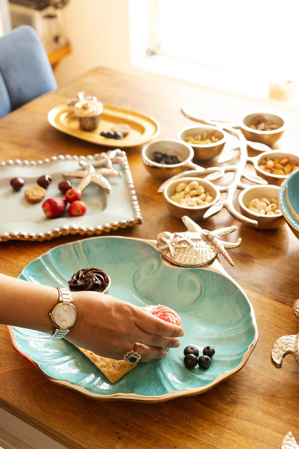 Aluminium Ocean Blue Scallop Server (UHD) Urban Nivasa