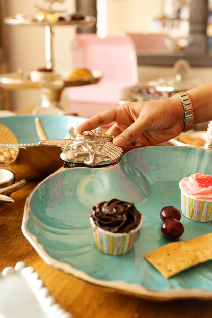 Aluminium Ocean Blue Scallop Server (UHD) Urban Nivasa