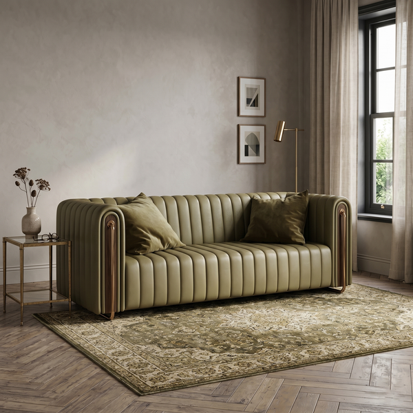 Odette Compact Curved Bouclé 2-Seater Sofa (1800mm) - (NO)