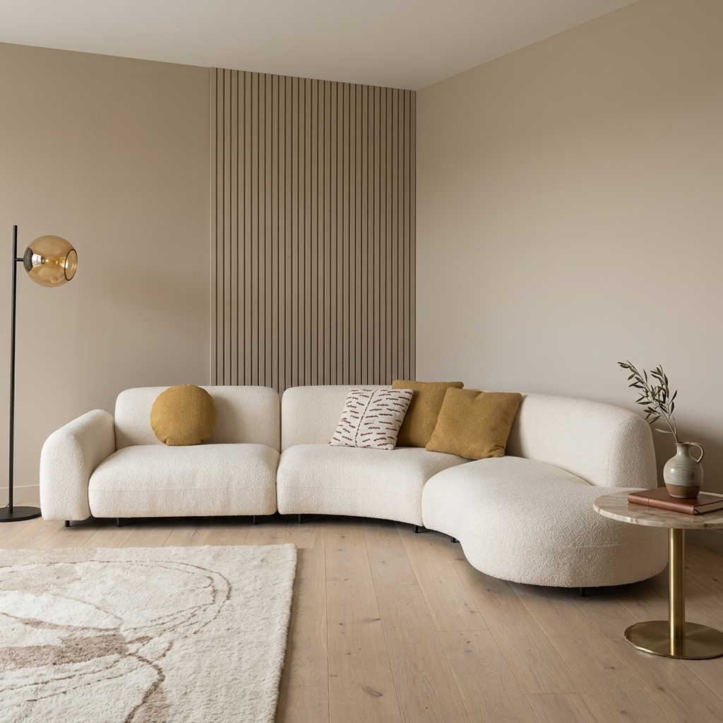 Odette Grand Curved Bouclé Modular Sofa (3600mm) - (NO)