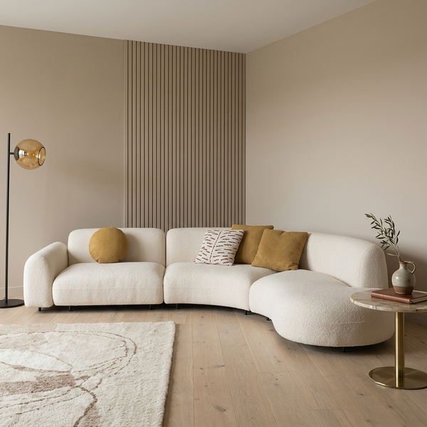 Odette Grand Curved Bouclé Modular Sofa (3600mm) - (NO)