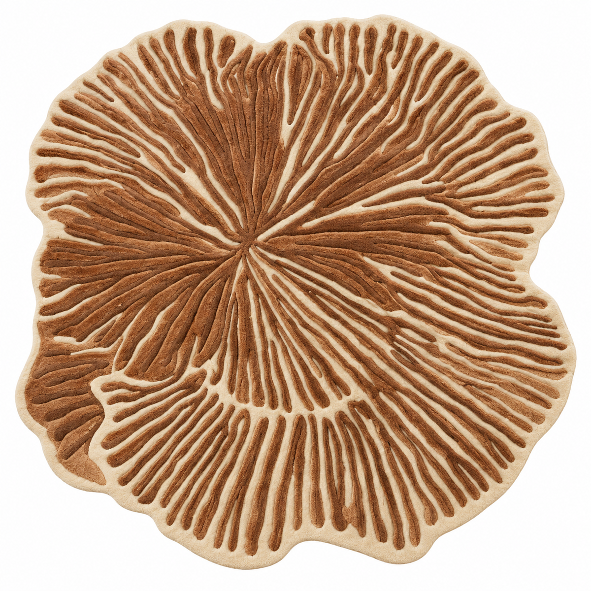 Organic Bloom Tufted Rug | Radial Flowing Petal Pattern (GG)