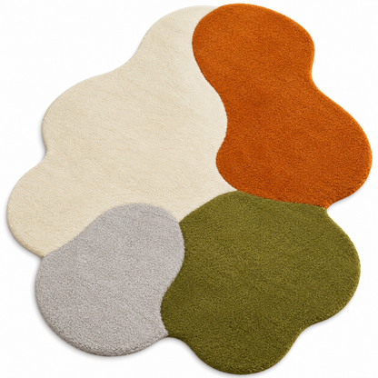 Organic Color Block Rug | Smooth Organic Color Block Shapes (GG)