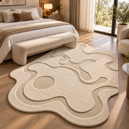 Organic Contour Rug | Flowing Sculptural Contour Patterns with Layered Organic Shapes (GG)