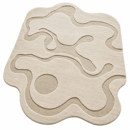 Organic Contour Rug | Flowing Sculptural Contour Patterns with Layered Organic Shapes (GG)