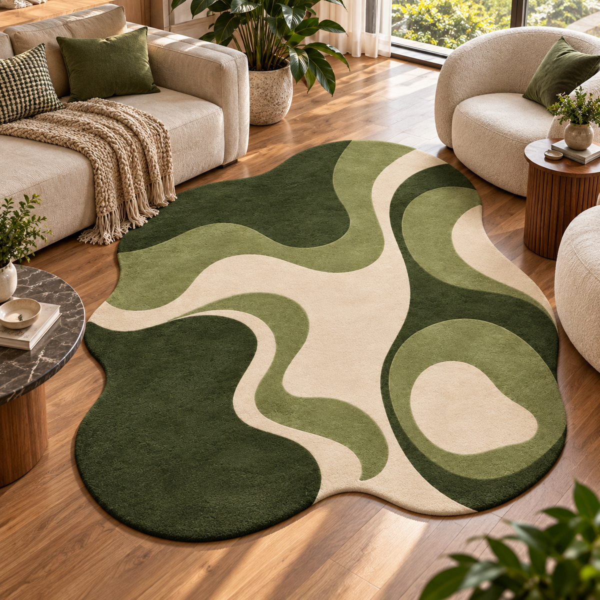 Organic Harmony Rug | Abstract Flowing Organic Shapes (GG)