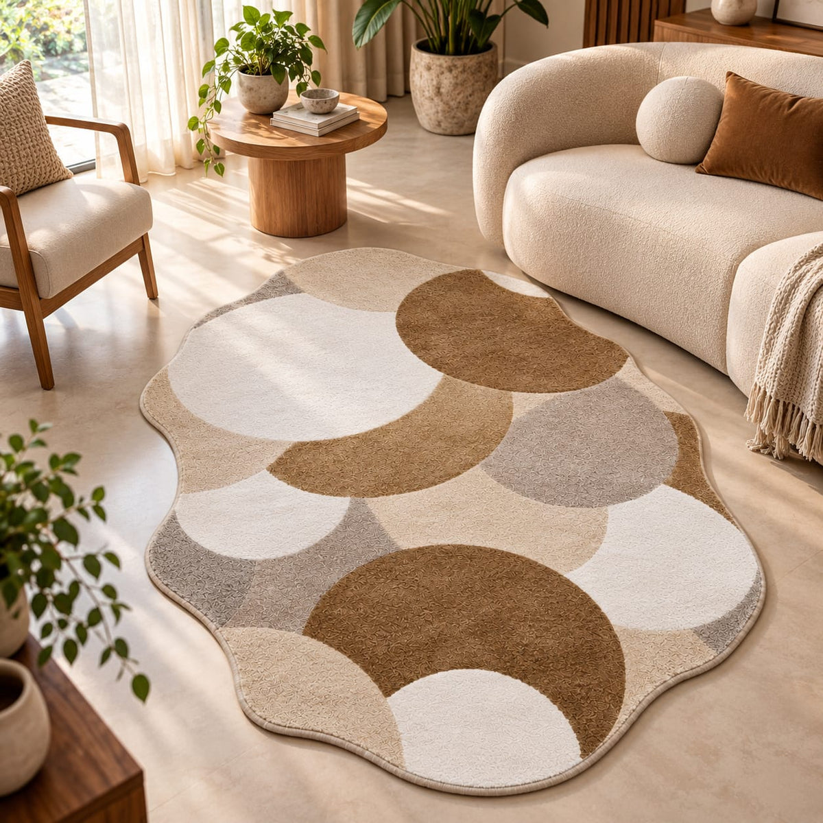 Organic Pebble Rug | Softly Rounded Pebble-Inspired Organic Shapes (GG)