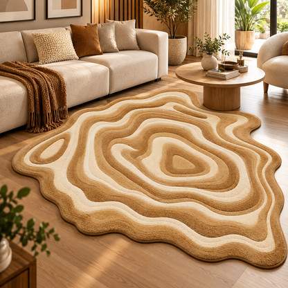 Organic Wave New Zealand Wool Rug | Flowing Organic Wave Contour Pattern (GG)