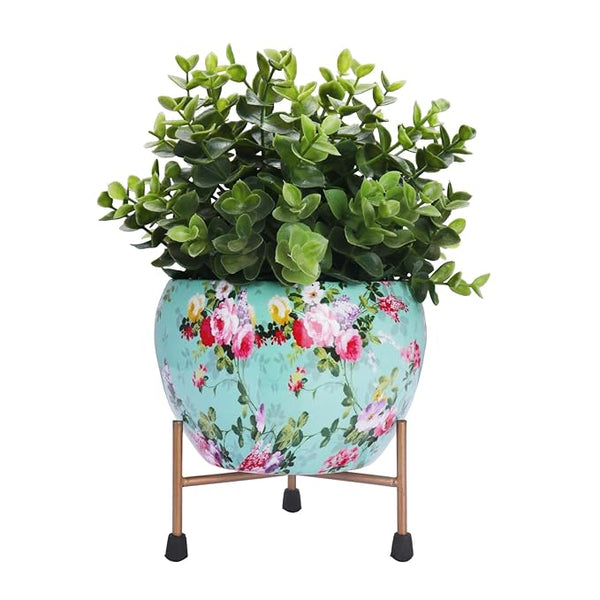 Floral Elegance Metal Planter - 4.7 Inches (MVS)
