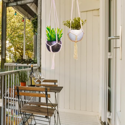 Macramé Elegance Hanging Planter - 29.5 Inches (MVS)