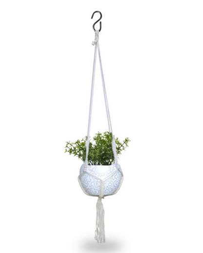 Macramé Elegance Hanging Planter - 29.5 Inches (MVS)