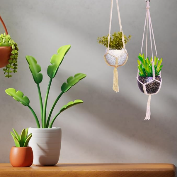 Macramé Elegance Hanging Planter - 29.5 Inches (MVS)