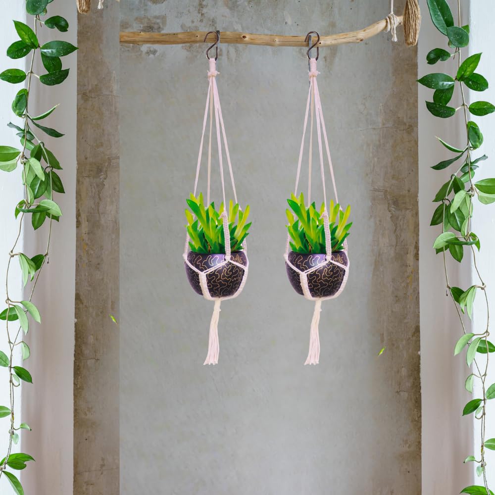 Macramé Elegance Hanging Planter - 29.5 Inches (MVS)