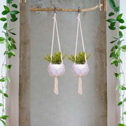 Macramé Elegance Hanging Planter - 29.5 Inches (MVS)
