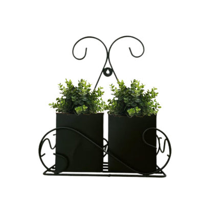 Black 2-in-1 Rectangle Hanging Planter - 5.1 Inch (MVS)