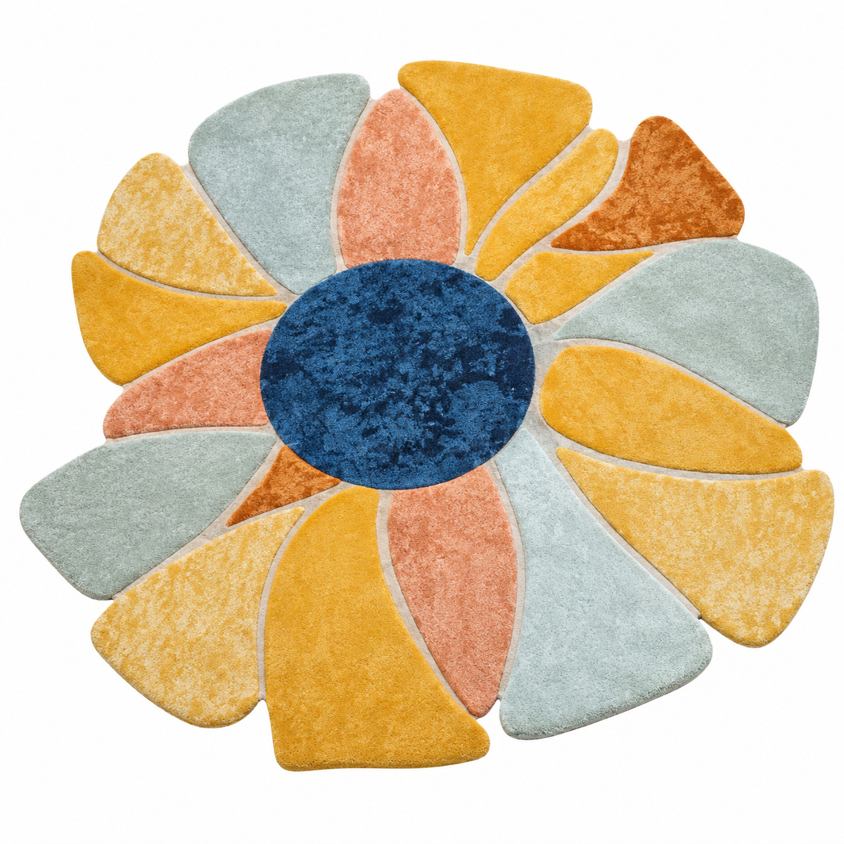 Petal Bloom New Zealand Wool & Art Silk Rug | Layered Petal-Inspired Abstract Pattern (GG)