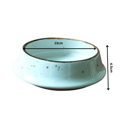 Set of 4 | Premium Ceramic Serving Bowl with Flared Rim & Speckled Design | 13 cm × 13 cm × 4.5 cm (DZ)