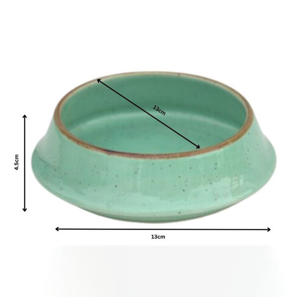 Set of 4 | Premium Ceramic Serving Bowl with Flared Rim & Speckled Design | 13 cm × 13 cm × 4.5 cm (DZ)