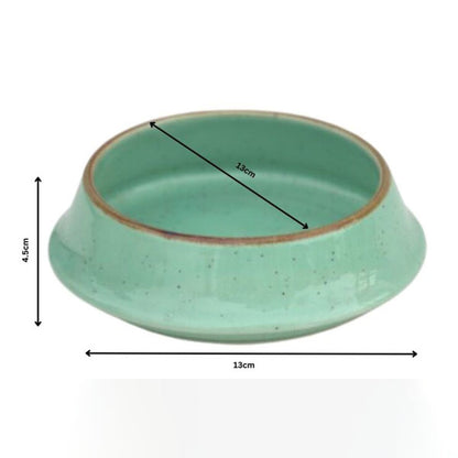 Set of 4 | Premium Ceramic Serving Bowl with Flared Rim & Speckled Design | 13 cm × 13 cm × 4.5 cm (DZ)