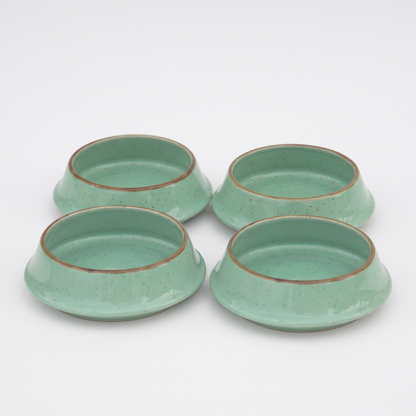 Set of 4 | Premium Ceramic Serving Bowl with Flared Rim & Speckled Design | 13 cm × 13 cm × 4.5 cm (DZ)