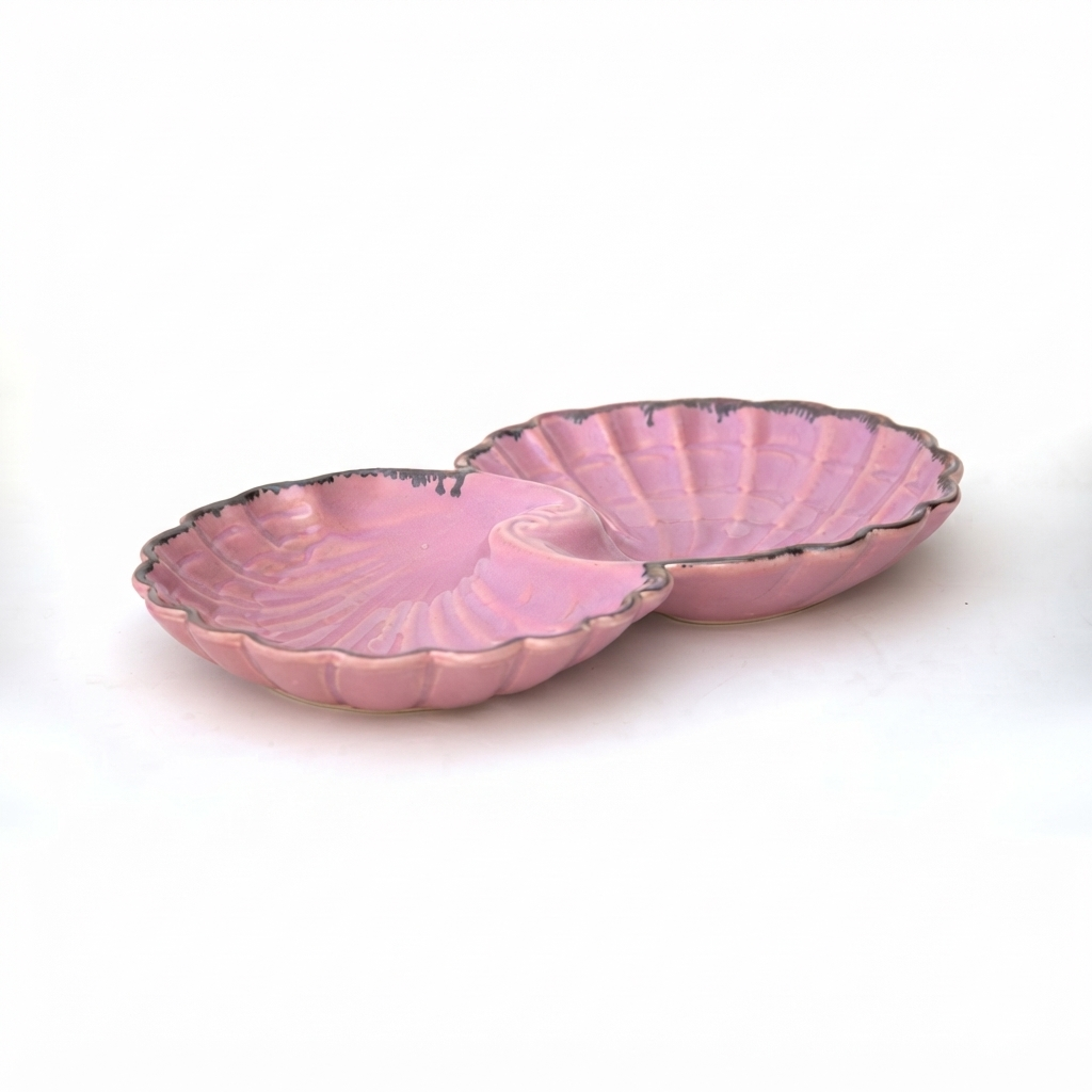 Premium Ceramic Shell-Shaped Serving Platter – Glossy Finish | 30 × 17 × 4 cm (DZ)
