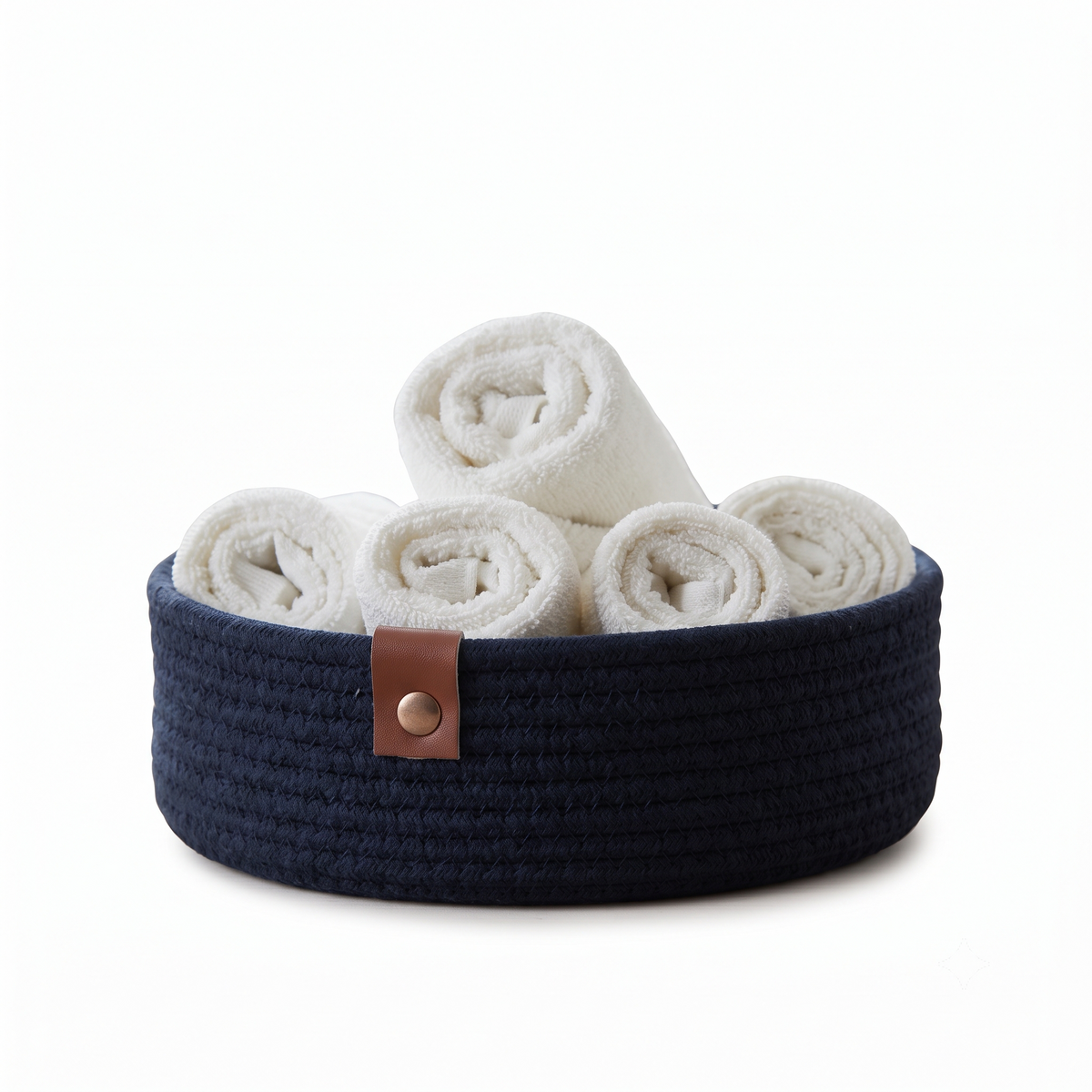 Premium Cotton Rope Storage Basket – Eco-Friendly Round Organizer for Bathroom | 8 Inch (DZ)