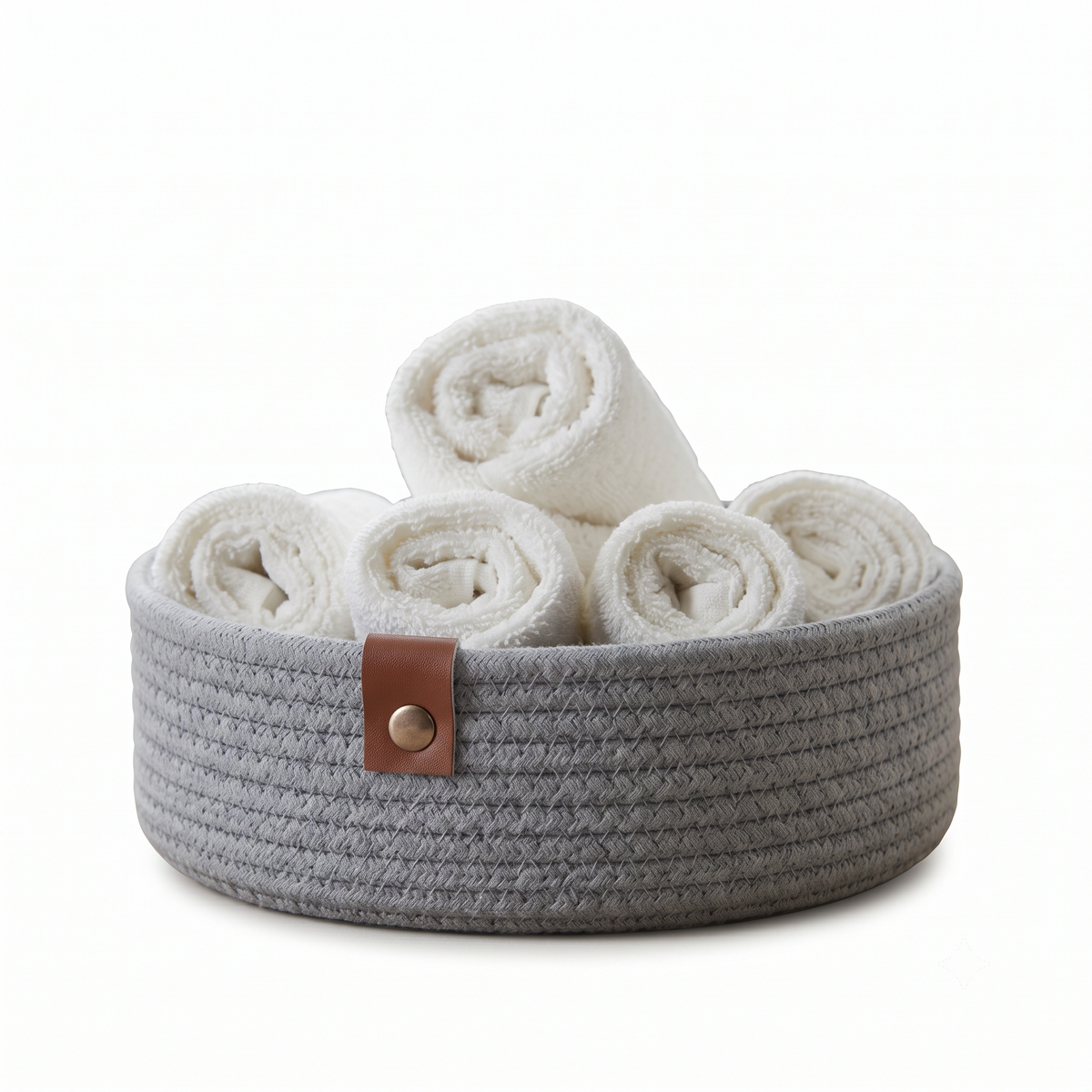 Premium Cotton Rope Storage Basket – Eco-Friendly Round Organizer for Bathroom | 8 Inch (DZ)