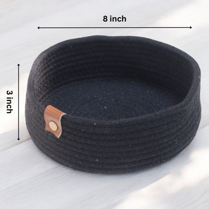 Premium Cotton Rope Storage Basket – Eco-Friendly Round Organizer for Bathroom | 8 Inch (DZ)