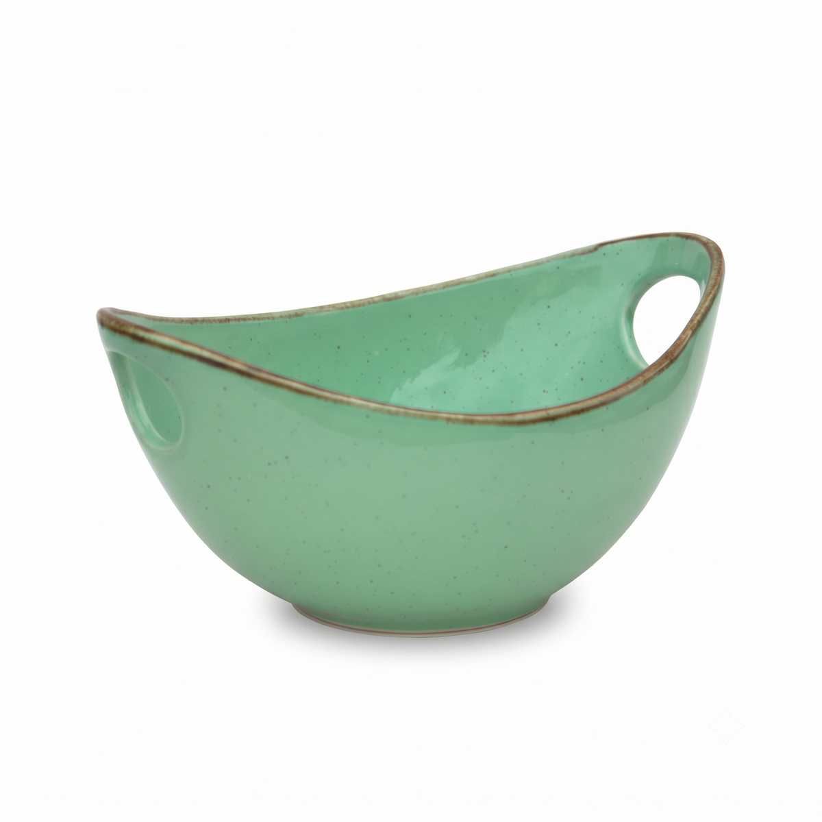 Premium Glossy Ceramic Serving Bowl with Side Handles | 23 × 17.5 × 12 cm (DZ)