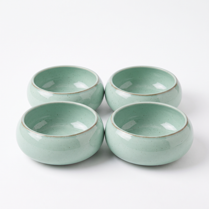Premium Glossy Stoneware Ceramic Serving Bowl – Set of 4 | 13 cm x 13 cm x 4.5 cm (DZ)