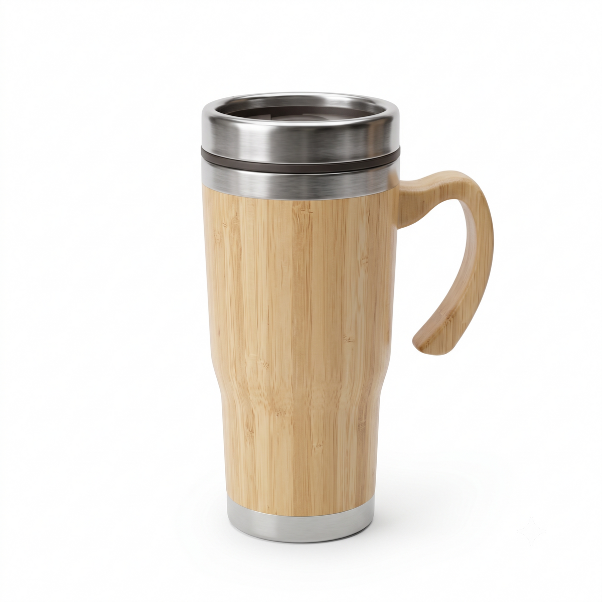 Premium Insulated Bamboo & Stainless-Steel Travel Coffee & Reusable Eco-Friendly Mug | 14 × 18 cm - Including Handle (DZ)
