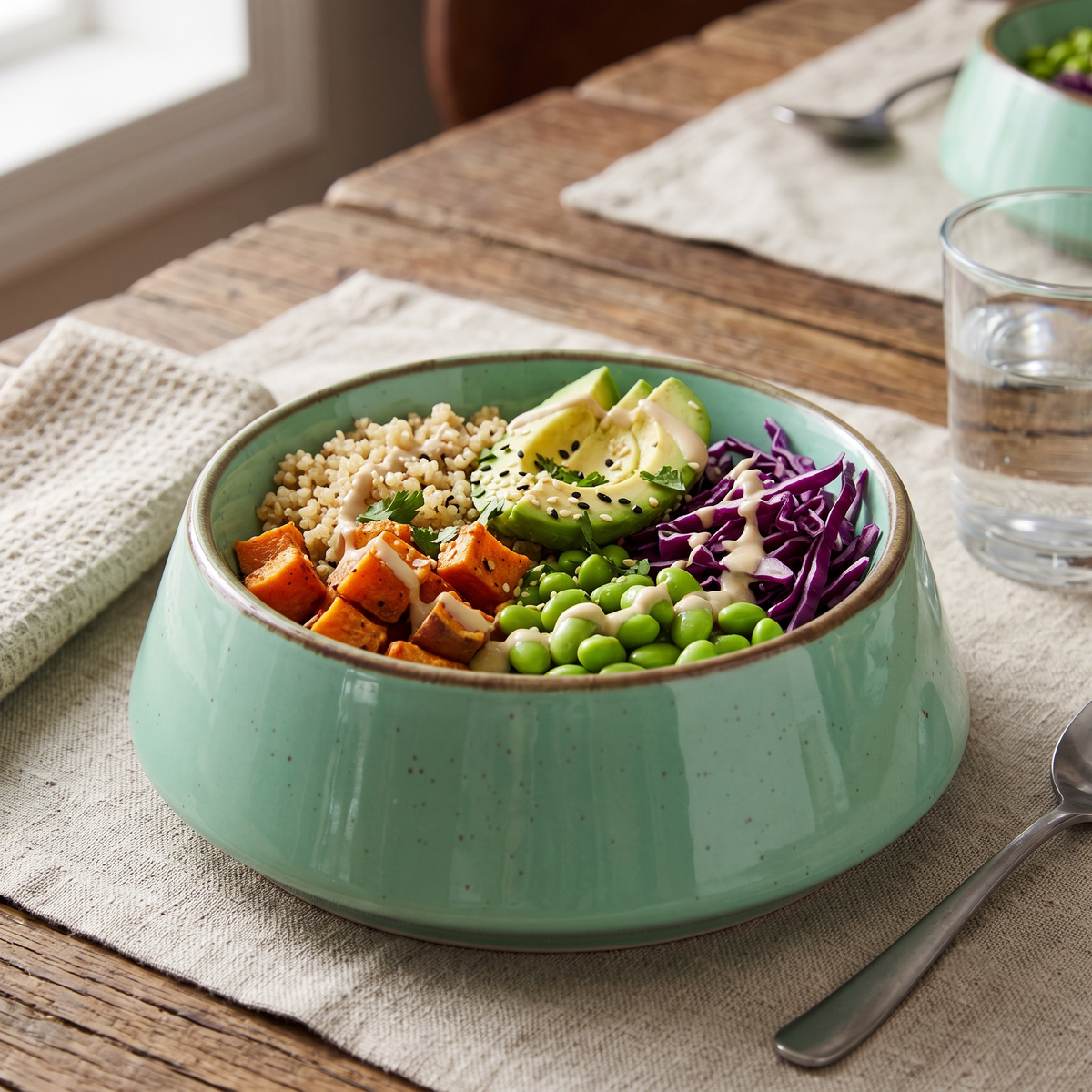 Premium Mint Green Stoneware Ceramic Serving Bowl with Speckled Glaze | 19 × 19 × 7 cm (DZ)