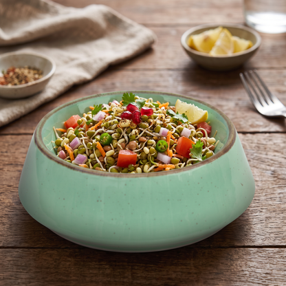 Premium Mint Green Stoneware Ceramic Serving Bowl with Speckled Glaze | 19 × 19 × 7 cm (DZ)